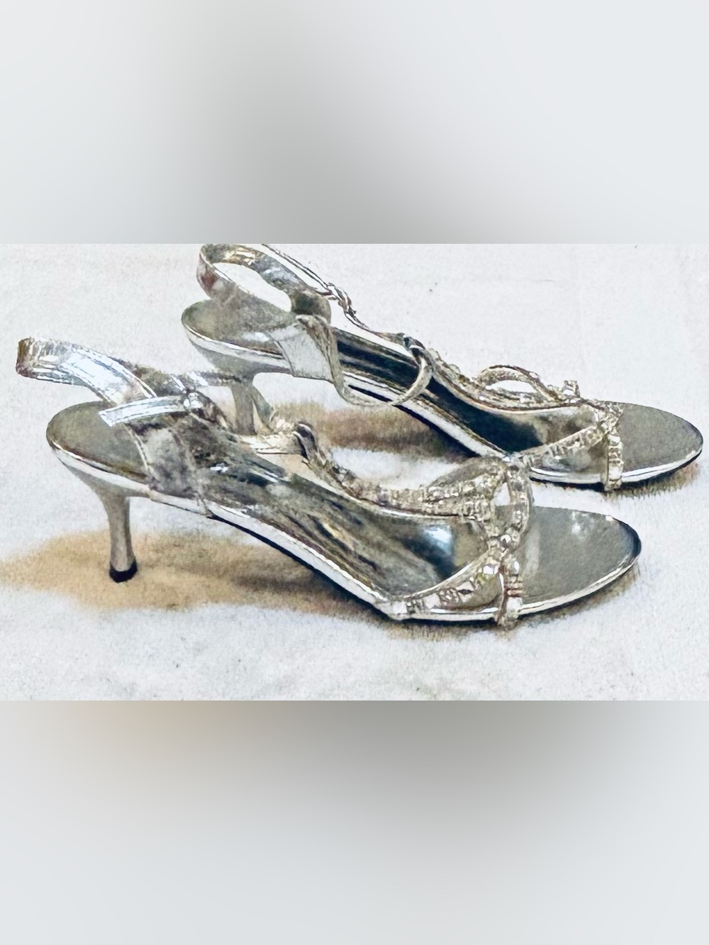 Almost Brand New Crystal Heels By Wild Rose - SZ 8.5 - Wedge 4.5 Inches - box 11